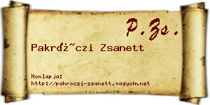 Pakróczi Zsanett névjegykártya